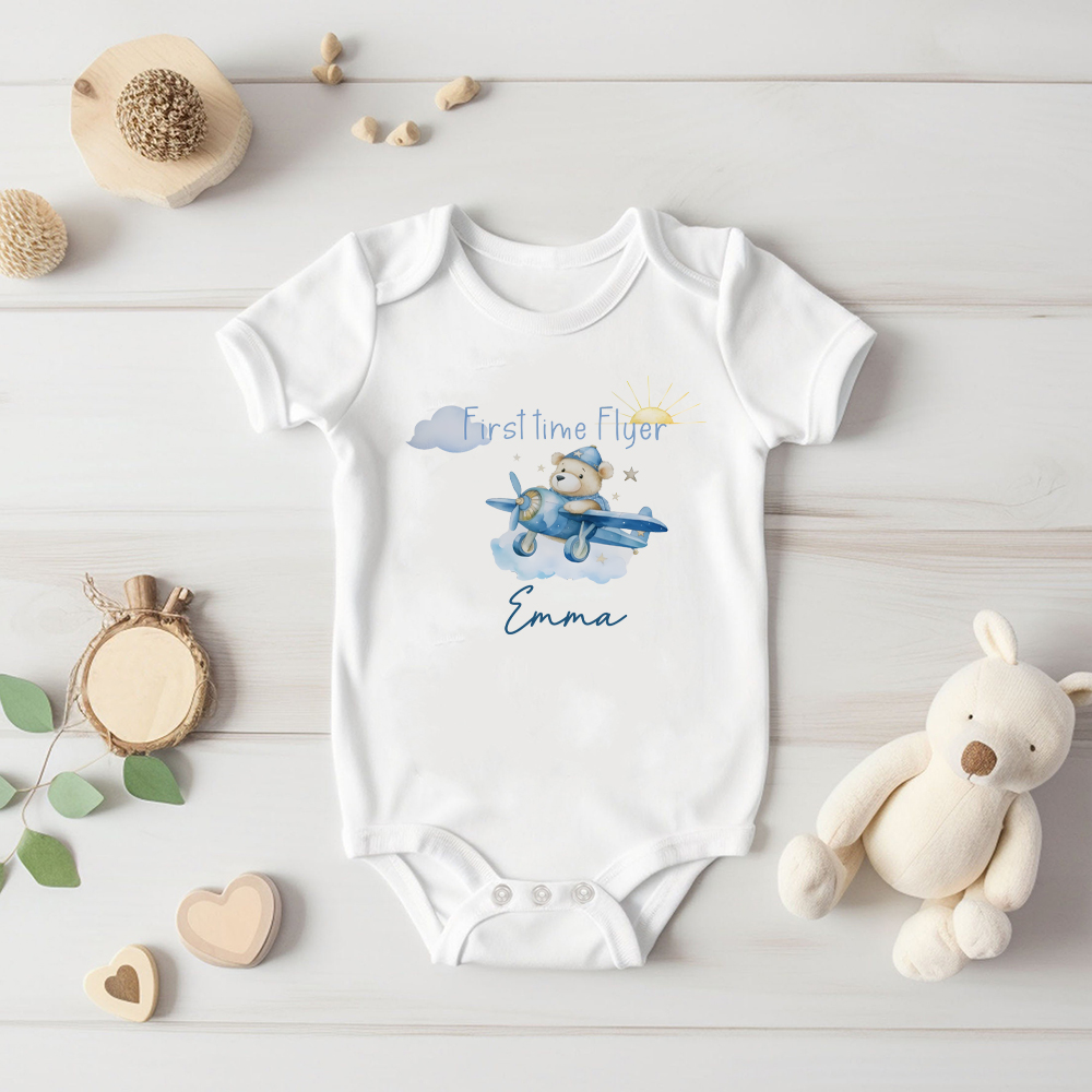Baby Clothing Names - Casual manga curta bebê bodysuit, macacão