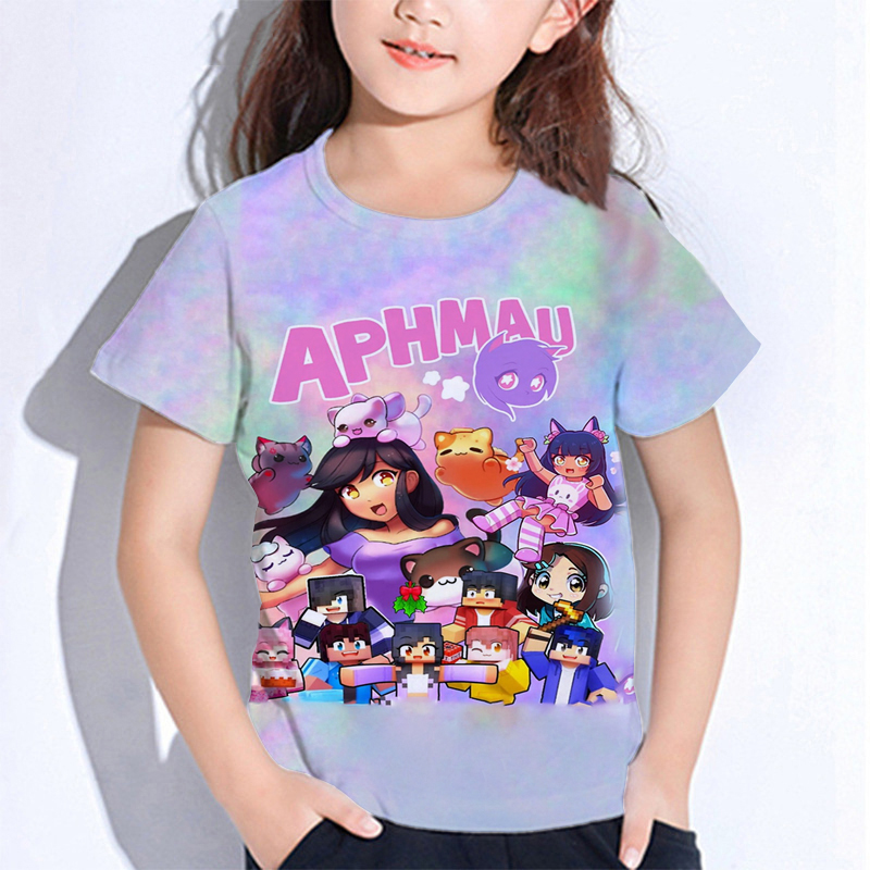 Baby Clothing Deals - Aphmau-Crianças Meows Cat Cartoon T Shirts,