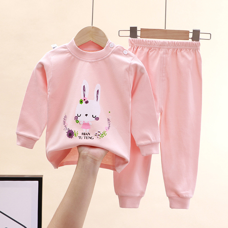 Baby Clothing For Sleep - Outono pijamas para meninas rosa manga