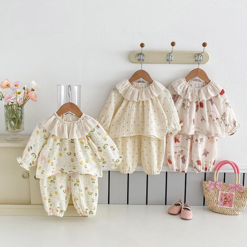 Baby Clothing For Sleep - Primavera outono bebê menina casa conjunto