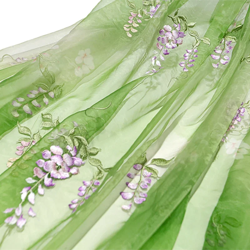 Baby Clothing For Summer - Tecido bordado de glicínias diy hanfu