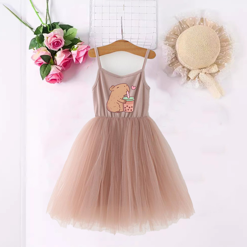 Baby Clothing For Summer - Capivara meninas vestidos anime impresso bonito