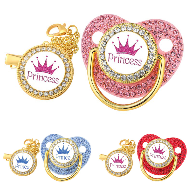 Baby Clothing Gift Set - Luxo Coroa Chupeta Clipe Cadeia Set,