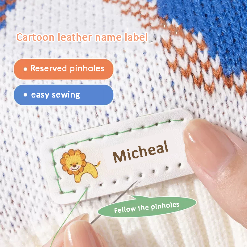 Etiqueta de couro personalizad - Baby Clothing Names avaliação e preço